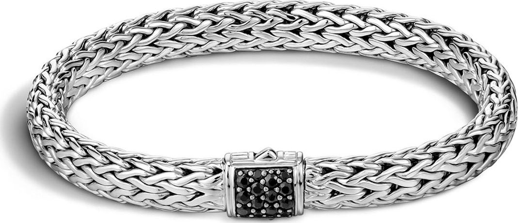 John Hardy Medium Chain Bracelet with Pave Clasp