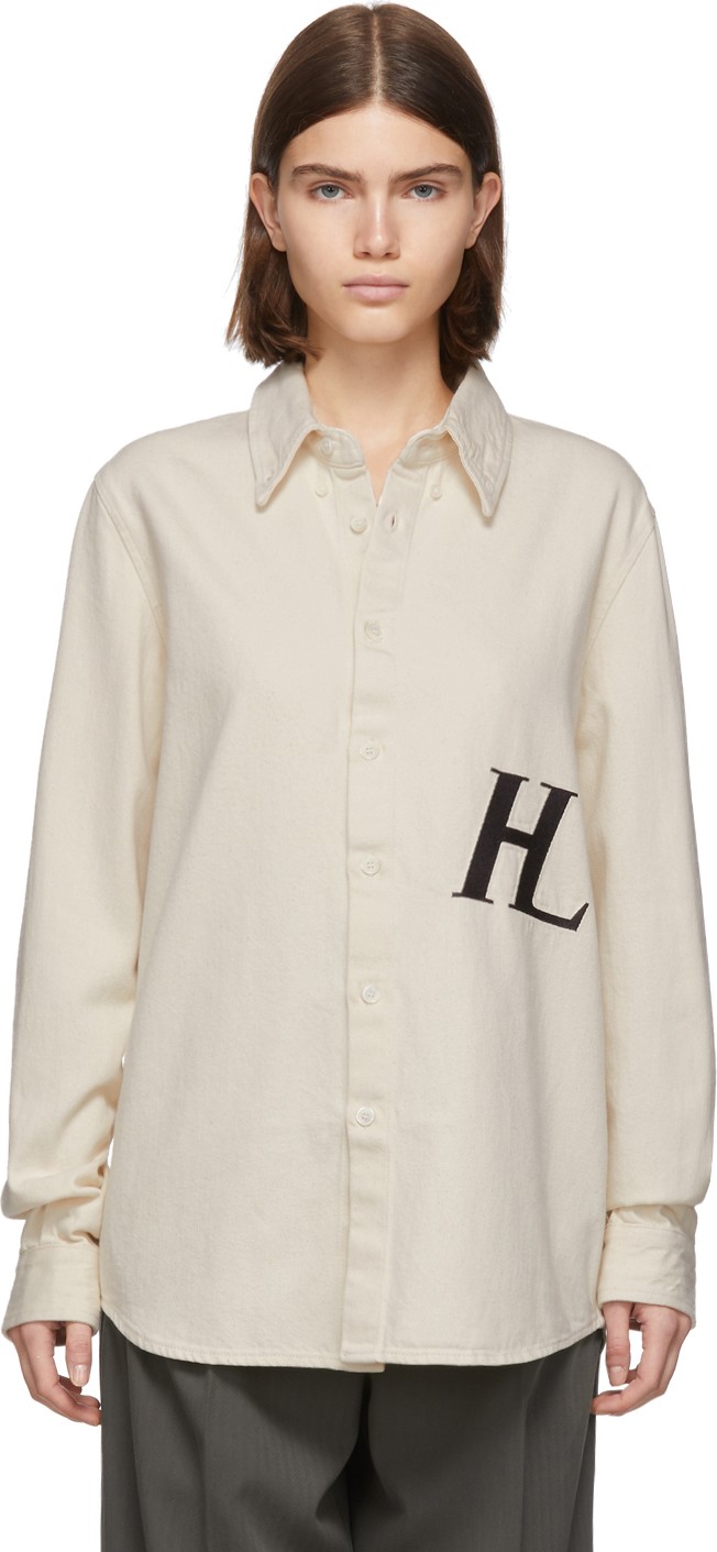Helmut Lang Off-White Masc Button-Down Shirt