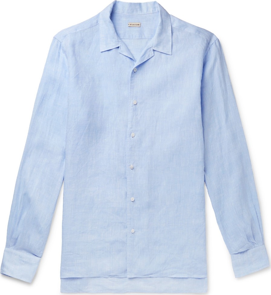 Caruso Camp-Collar Linen Shirt