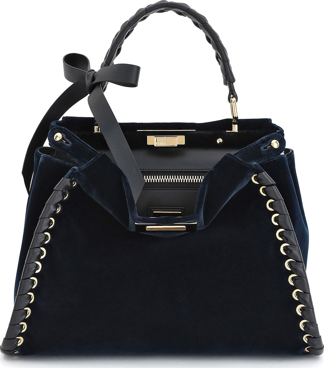 Fendi Peekaboo Velvet and Napa Tote Bag
