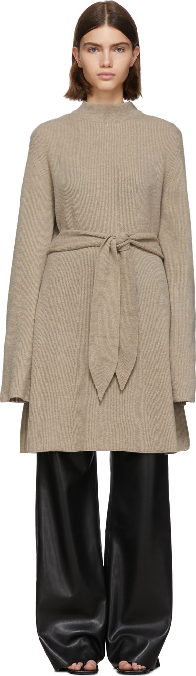 Nanushka Beige Cashmere Abhaya Dress