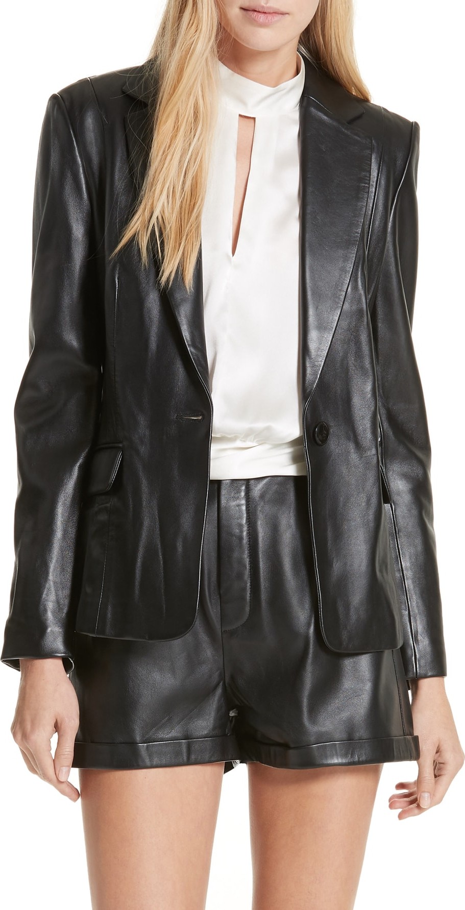 FRAME DENIM Schoolboy Leather Blazer