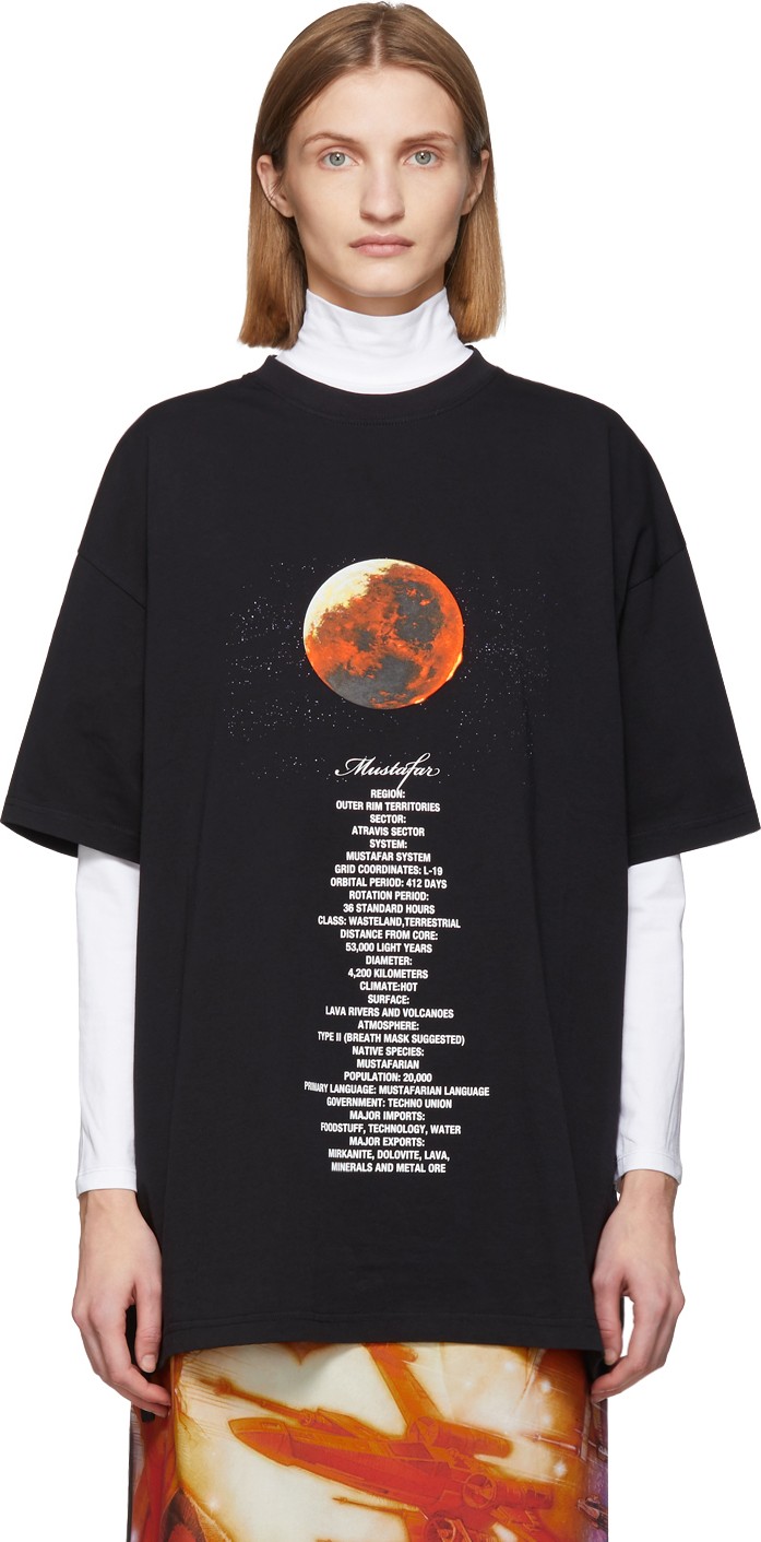 Vetements Black STAR WARS Edition Mustafar Episode III T-Shirt