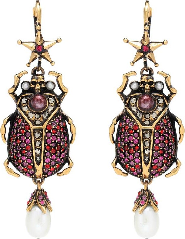 Alexander McQueen Crystal beetle earrings
