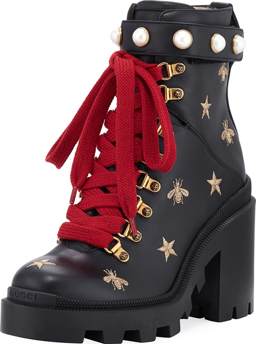 Gucci Flat Trip Leather Hiking Boot Gucci Flat Trip Leather Hiking Boot