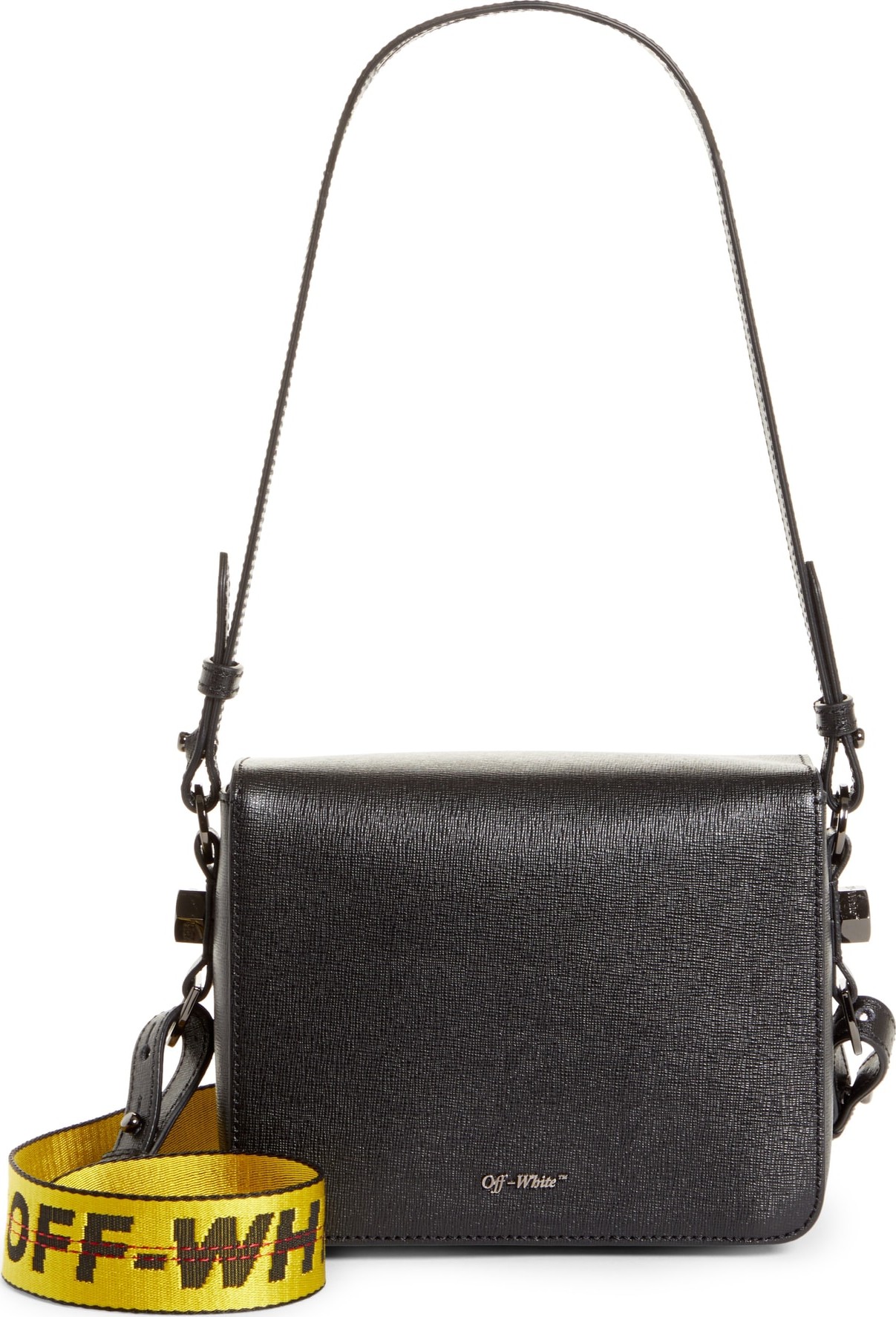 Off White Diagonal Stripe Mini Flap Bag