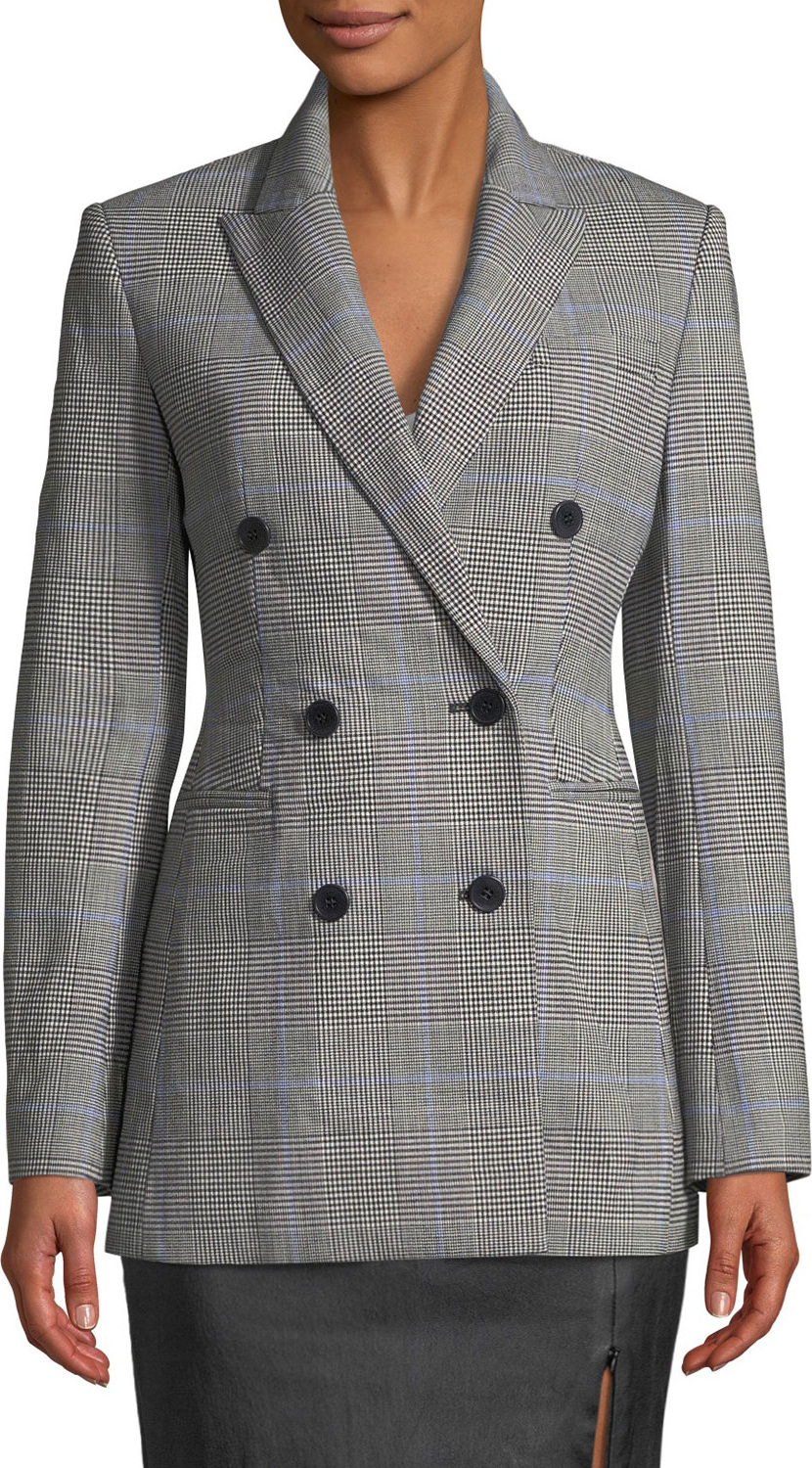 Theory Power Portland Windowpane Double-Breasted Jacket
