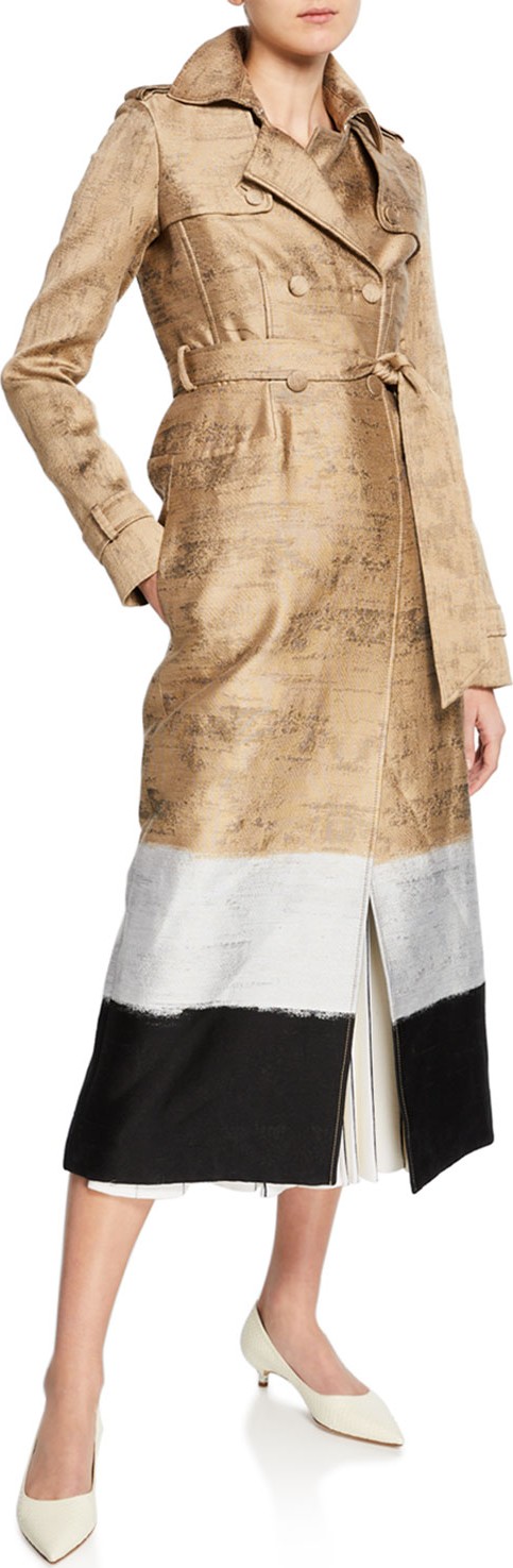 Gabriela Hearst Ceuta Colorblocked Trench Coat