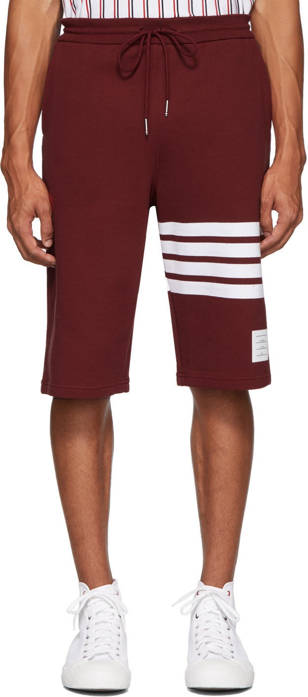 Thom Browne Red 4-Bar Classic Sweat Shorts