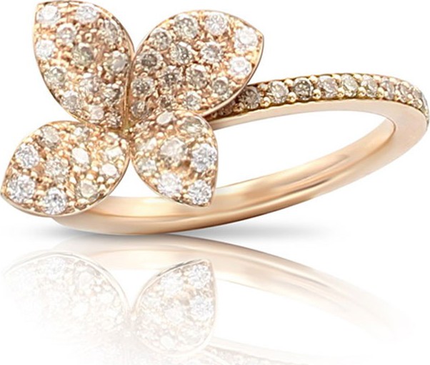 Pasquale Bruni Giardini Segreti 18k Rose Gold Diamond Flower Ring