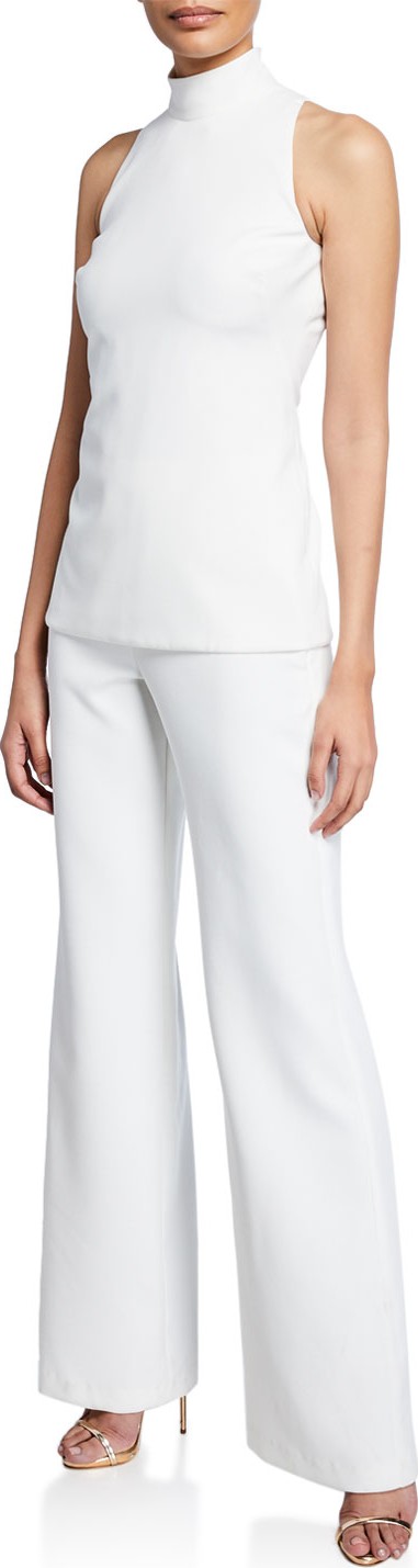 Black Halo Gardenia Two-Piece Sleeveless Crepe Top & Pant Set