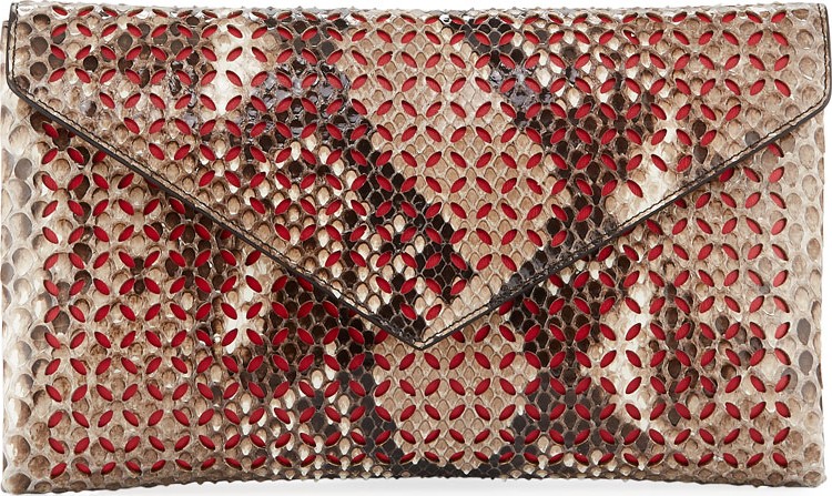 Alaïa Large Python Envelope Clutch Bag