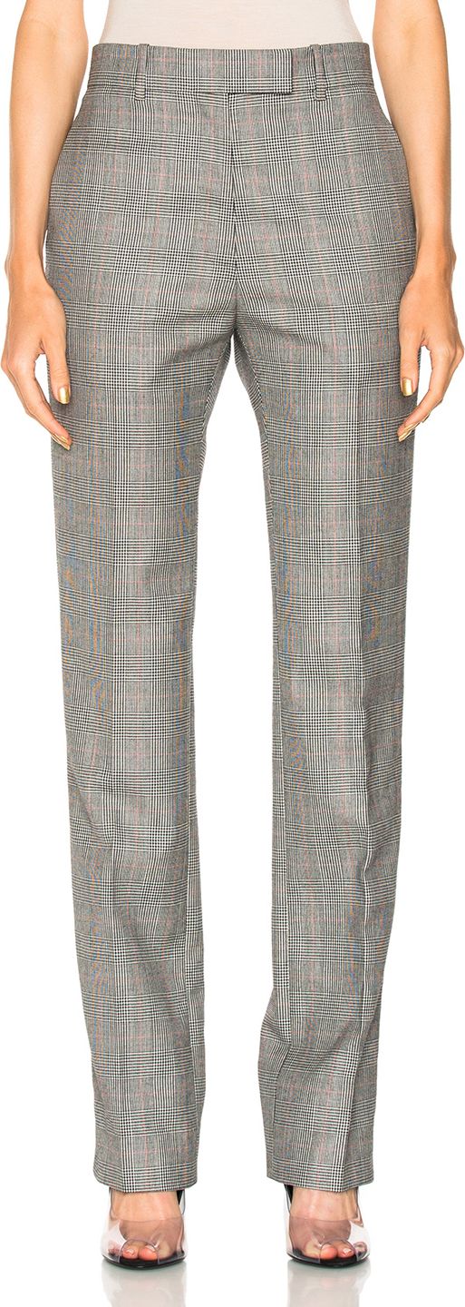 Calvin Klein 205W39NYC Glen Plaid Fine Worsted Wool Trousers