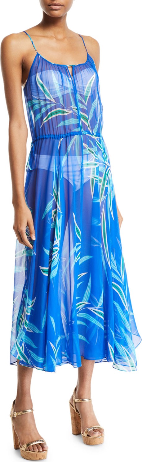 DIANE von FURSTENBERG Floral-Print Cinched-Waist Maxi Dress