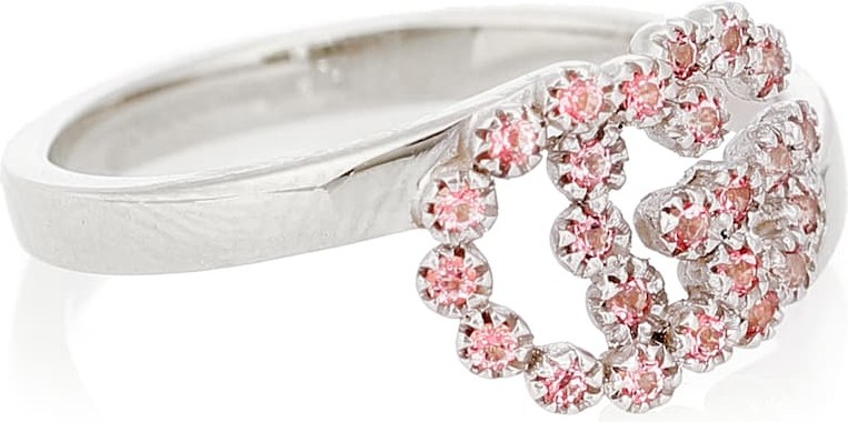 Gucci GG Running white gold ring with topaz