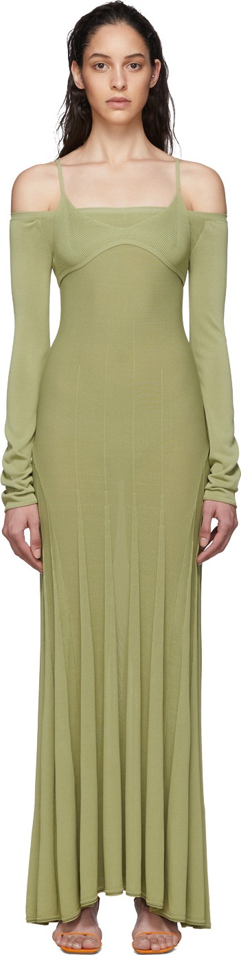 Jacquemus Green 'La Robe Maille Valensole' Dress