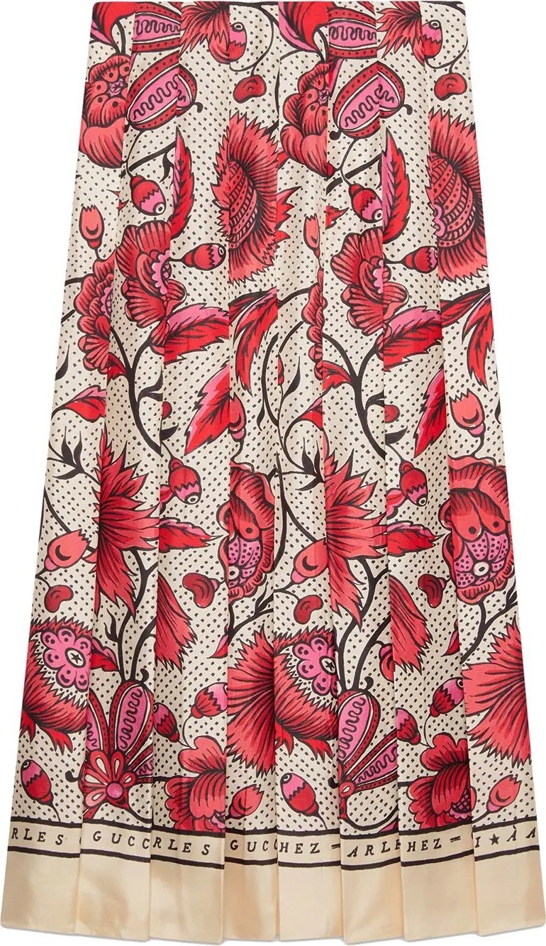 Gucci Silk skirt with watercolor flower print