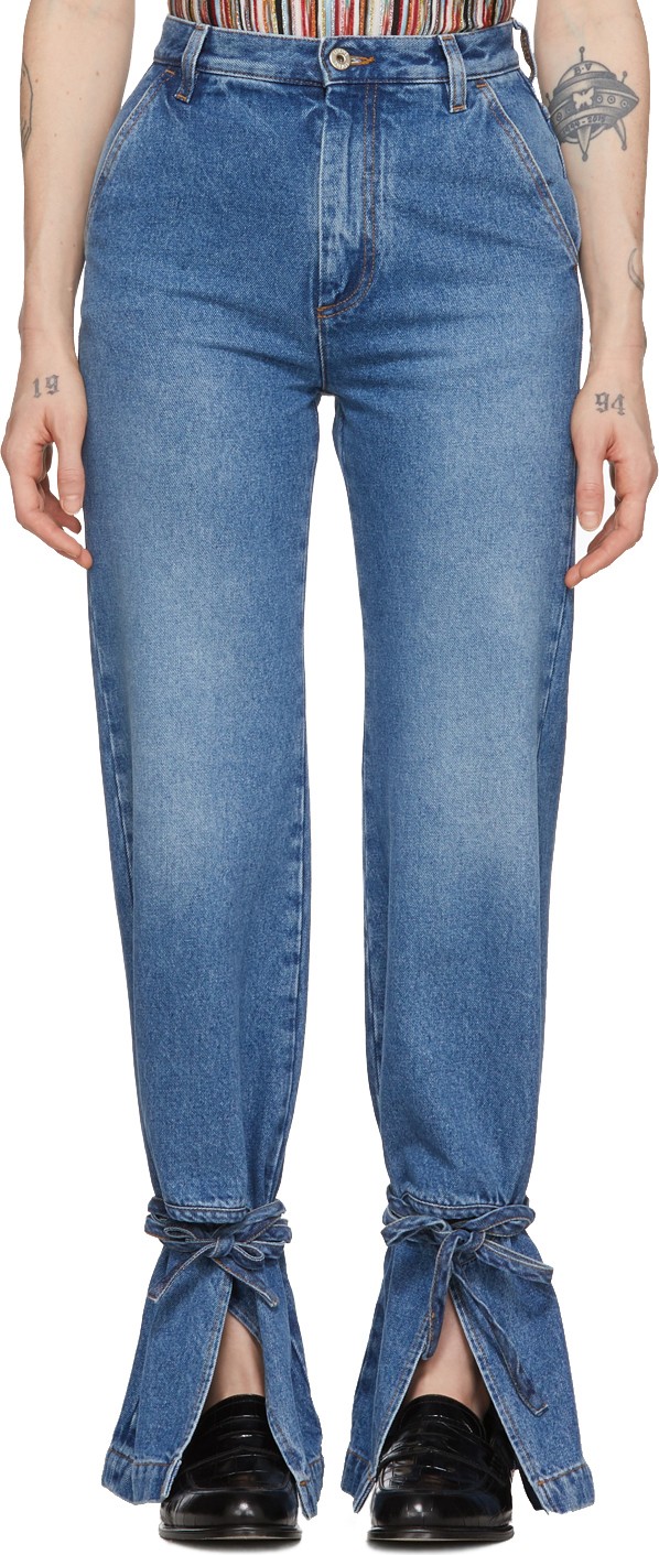 LOEWE Blue Tie Cut Panel Jeans