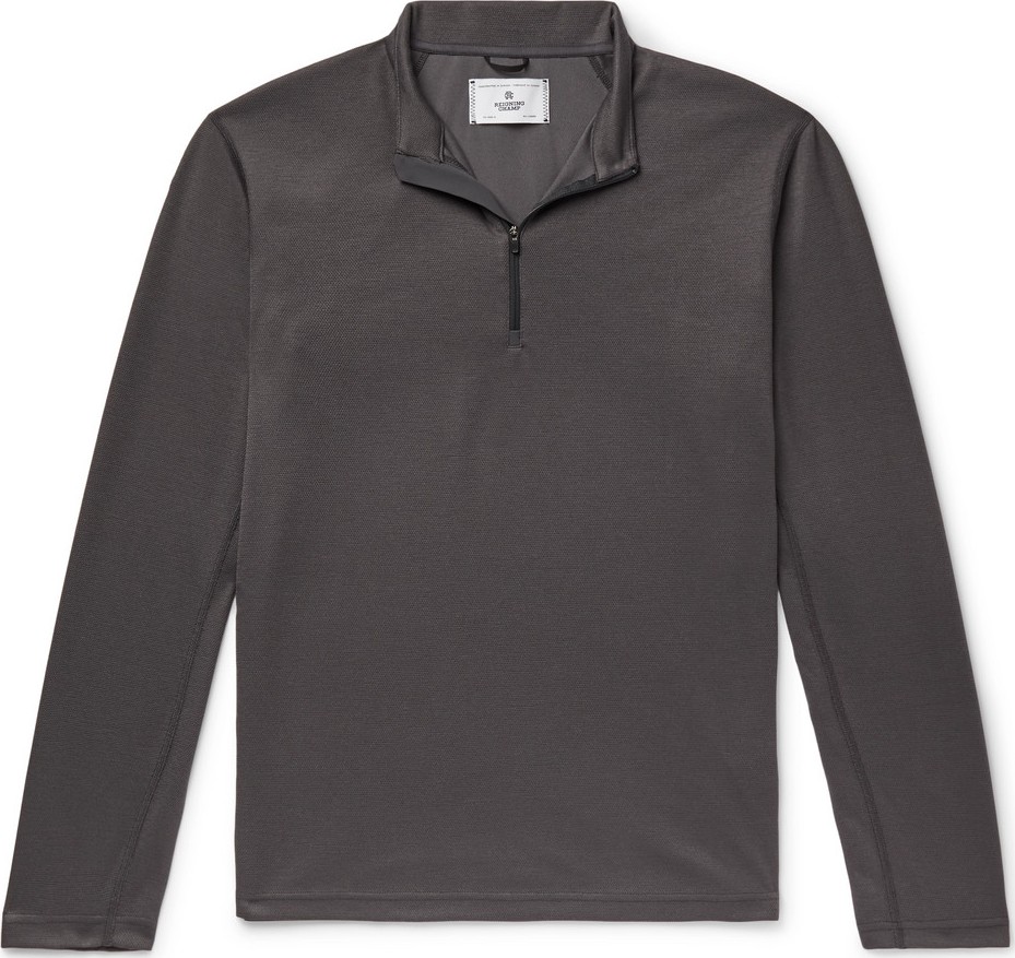REIGNING CHAMP Trail Slim-Fit Power Dry Tech-Piqué Half-Zip T-Shirt