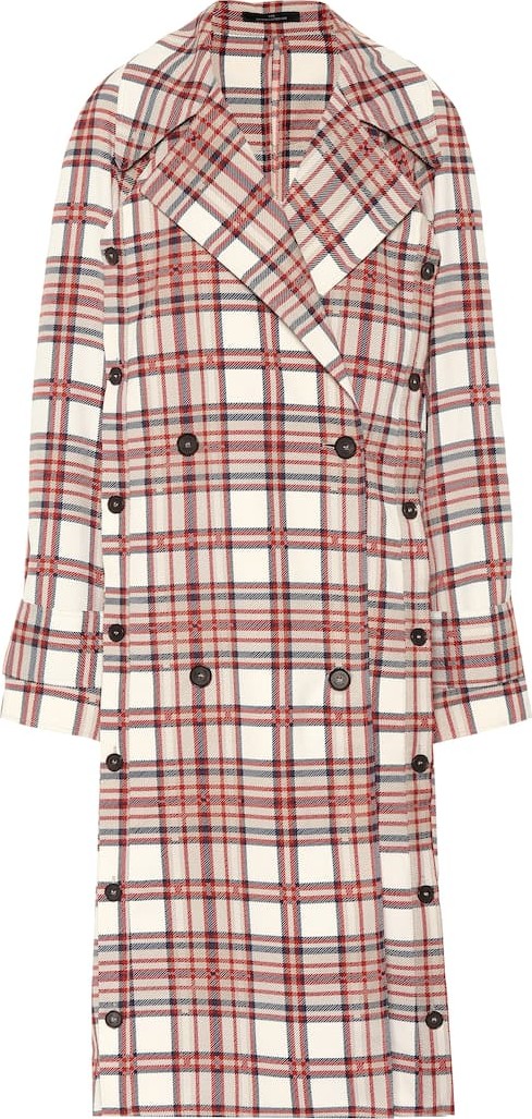 Rokh Checked trench coat