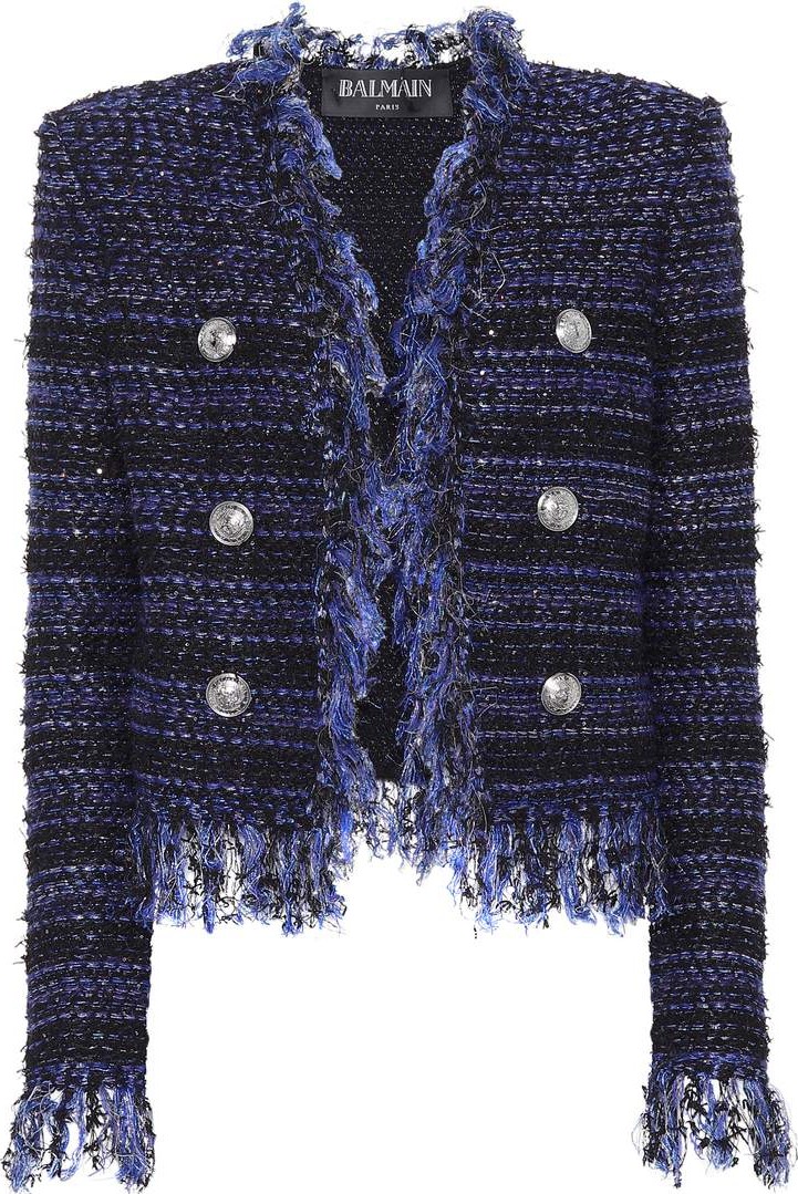 Balmain Fringe-trimmed bouclé jacket