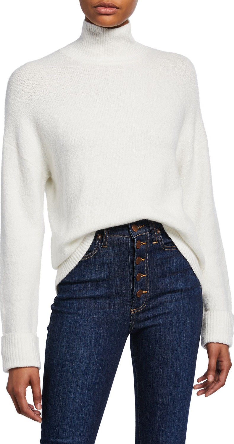 Alice + Olivia Felix Oversized Roll-Cuff Turtleneck Sweater
