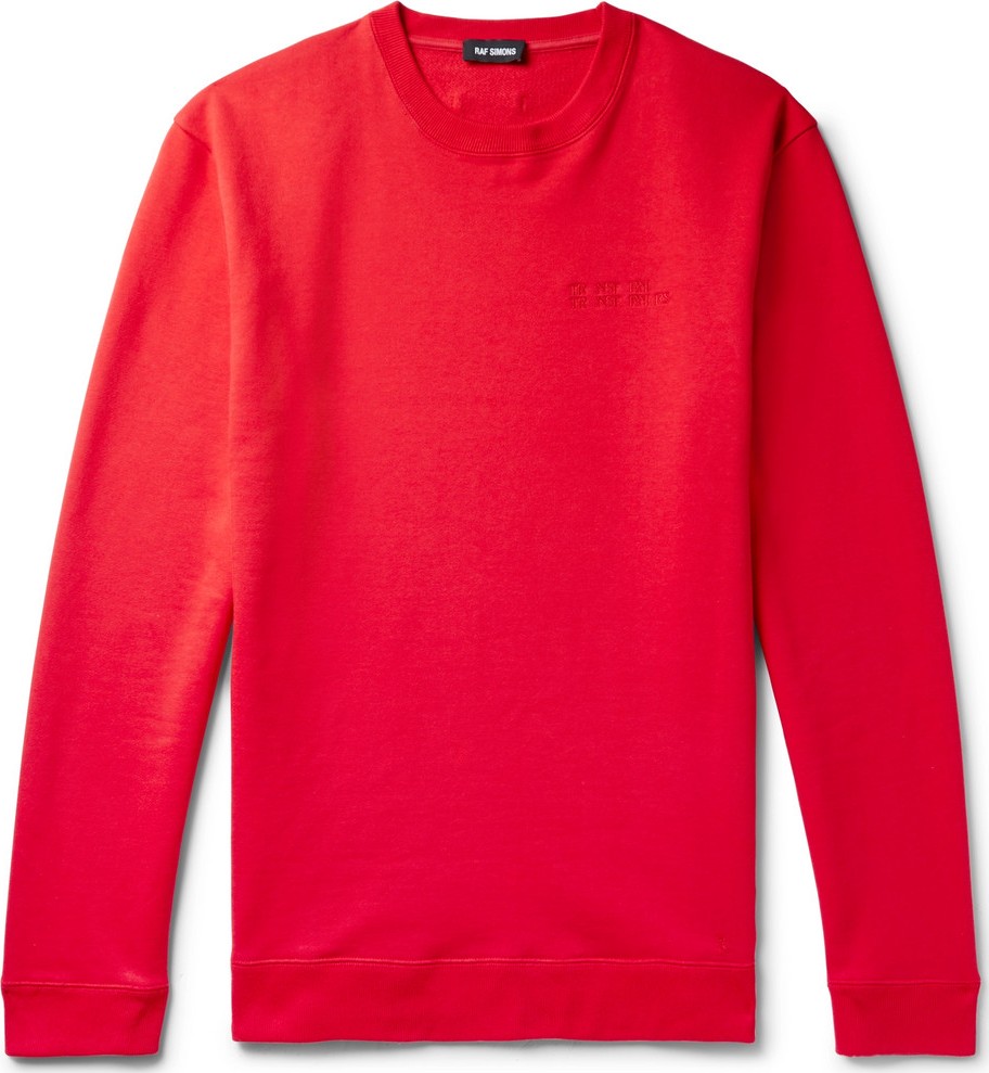 Raf Simons Printed Embroidered Loopback Cotton-Jersey Sweatshirt
