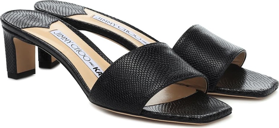Jimmy Choo x KAIA K-Slide embossed leather sandals