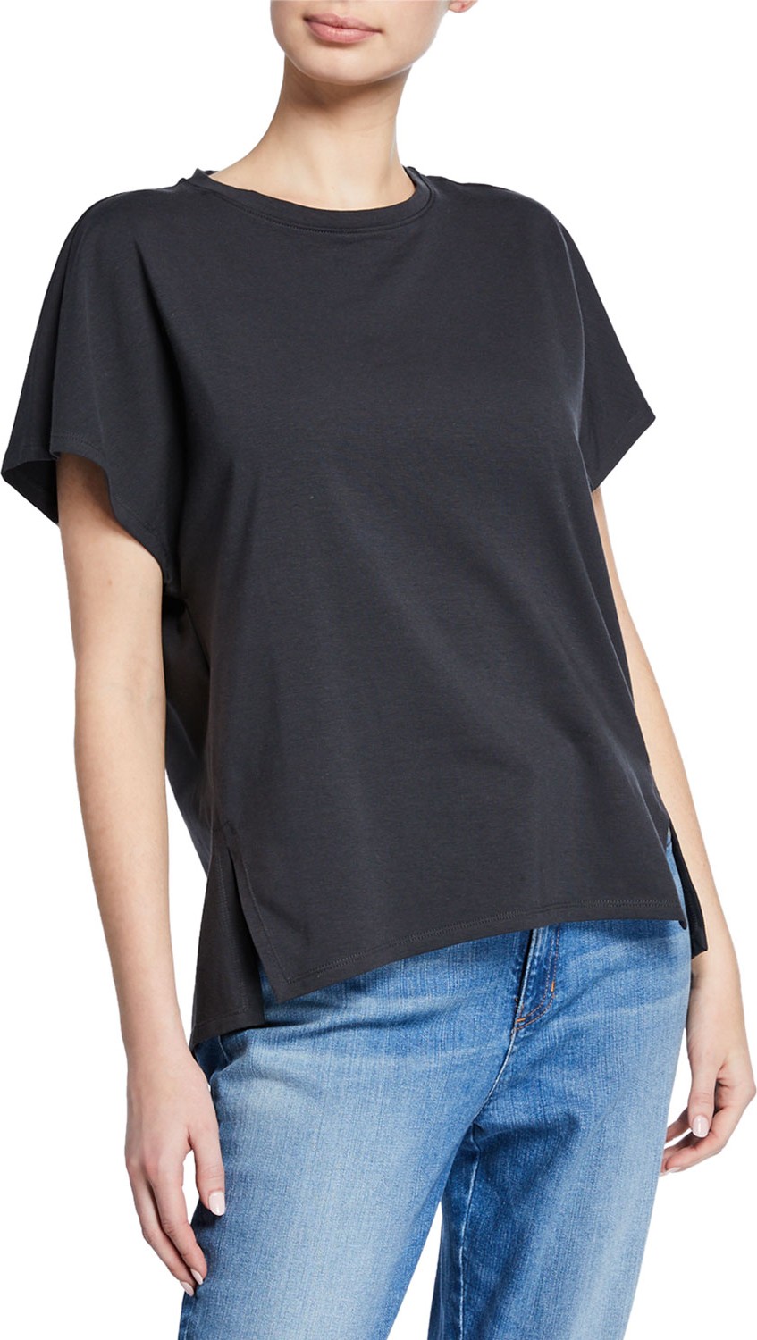Eileen Fisher Short-Sleeve Stretch Jersey Box Top