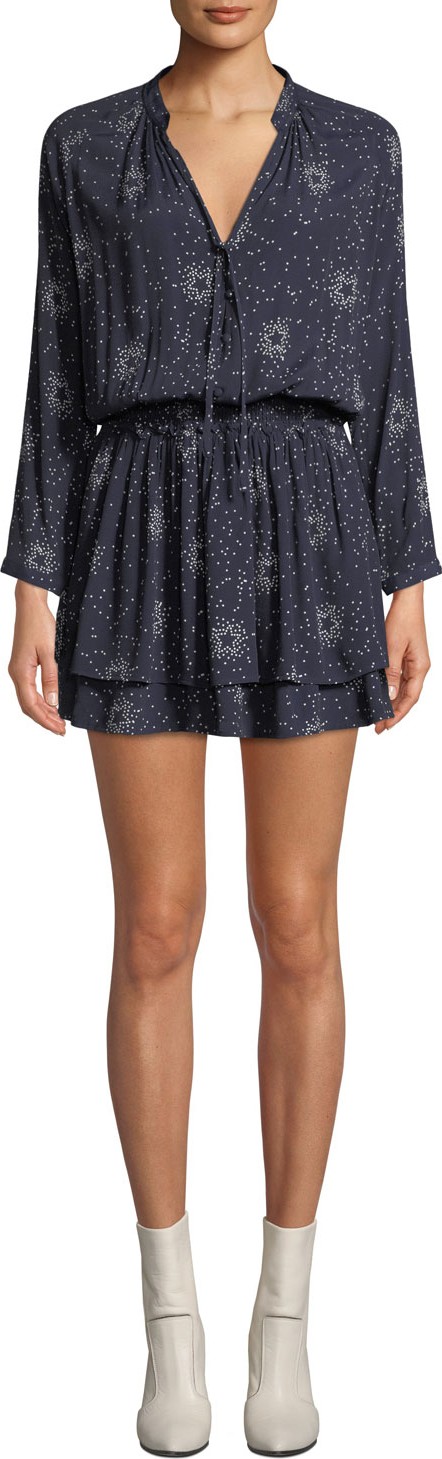 RAILS Jasmine Printed Long-Sleeve Mini Dress