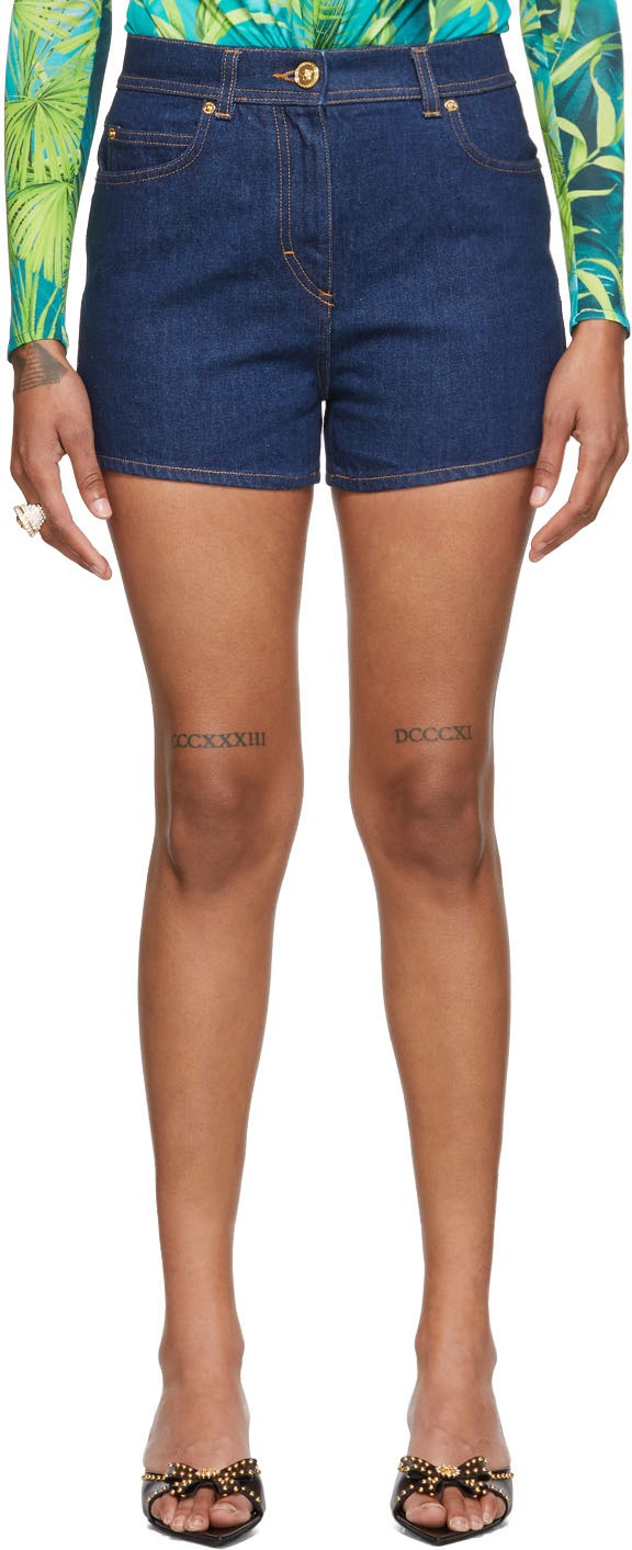 Versace Blue Logo Shorts
