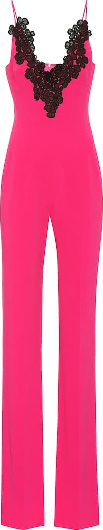 David Koma Macramé-trimmed cady jumpsuit