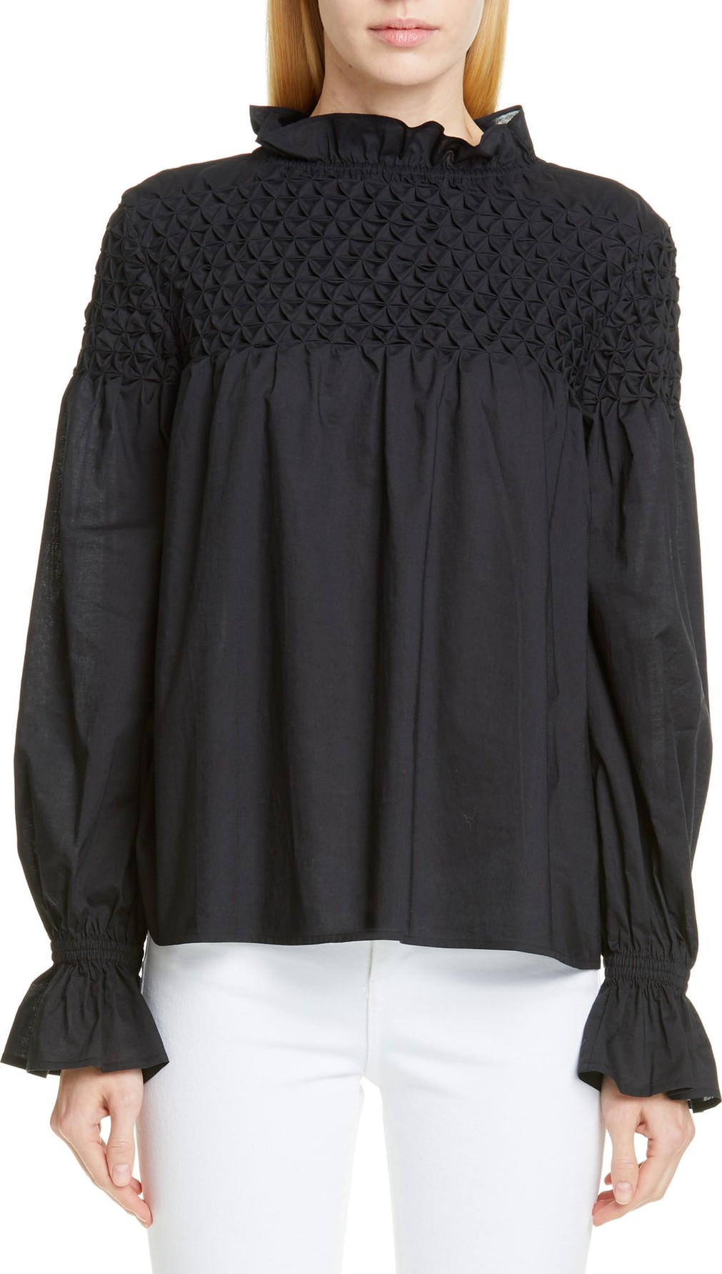 Merlette Majorelle Smocked Blouse