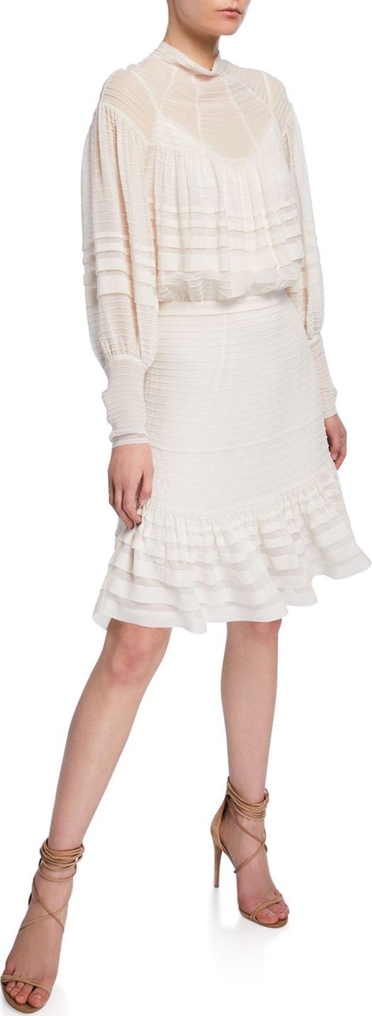 Zimmermann Ninety-Six Pintucked Mini Dress