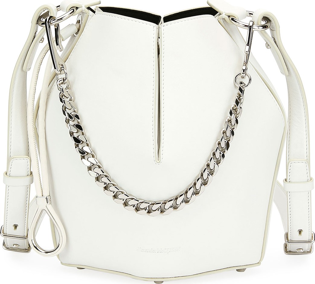 Alexander McQueen Small Smooth Leather Bucket Bag