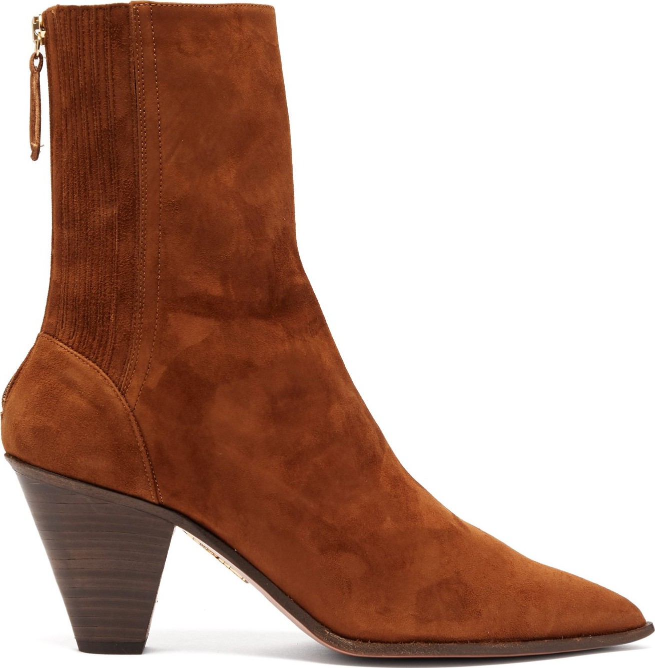 Aquazzura Saint Honore 70 pointed-toe suede boots