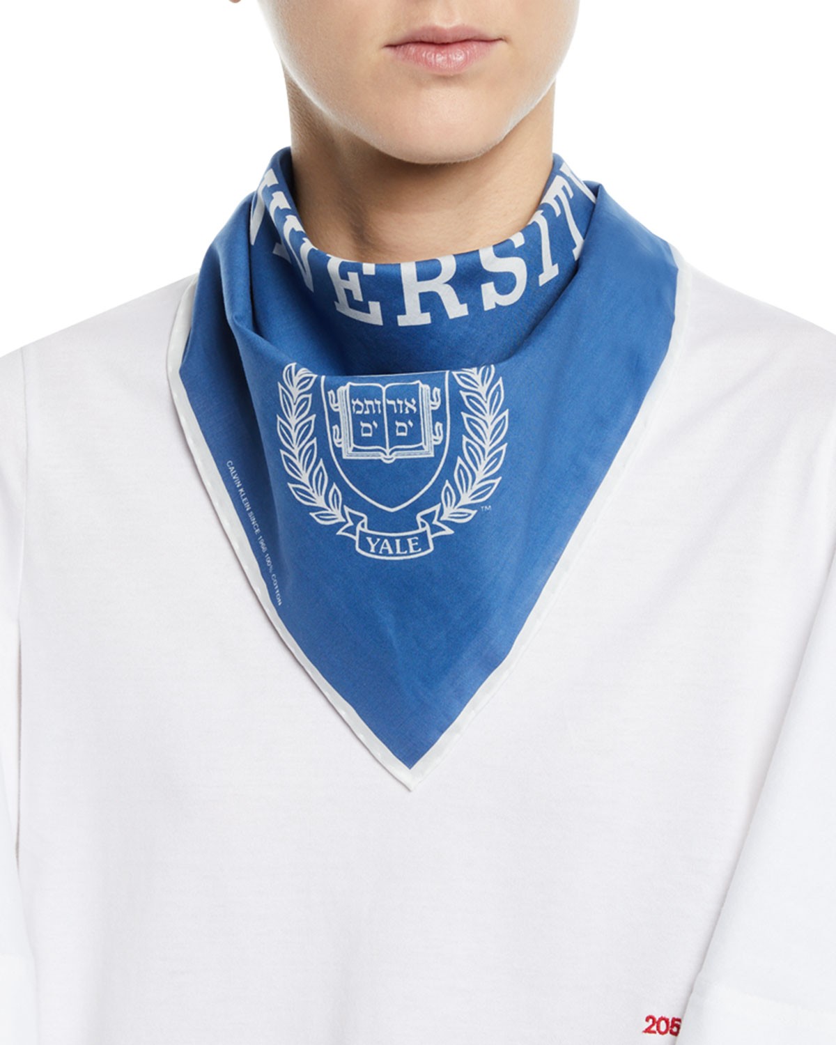 Calvin Klein Yale University-Print Square Cotton Voile Scarf