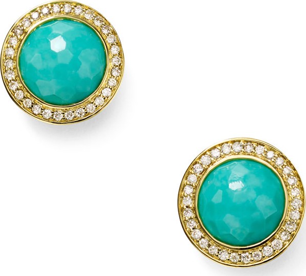 IPPOLITA Lollipop 18k Gold Turquoise & Diamond Earrings