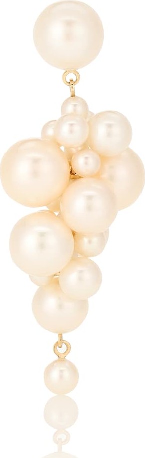Sophie Bille Brahe Botticelli Grand 14-kt gold single earring with pearls
