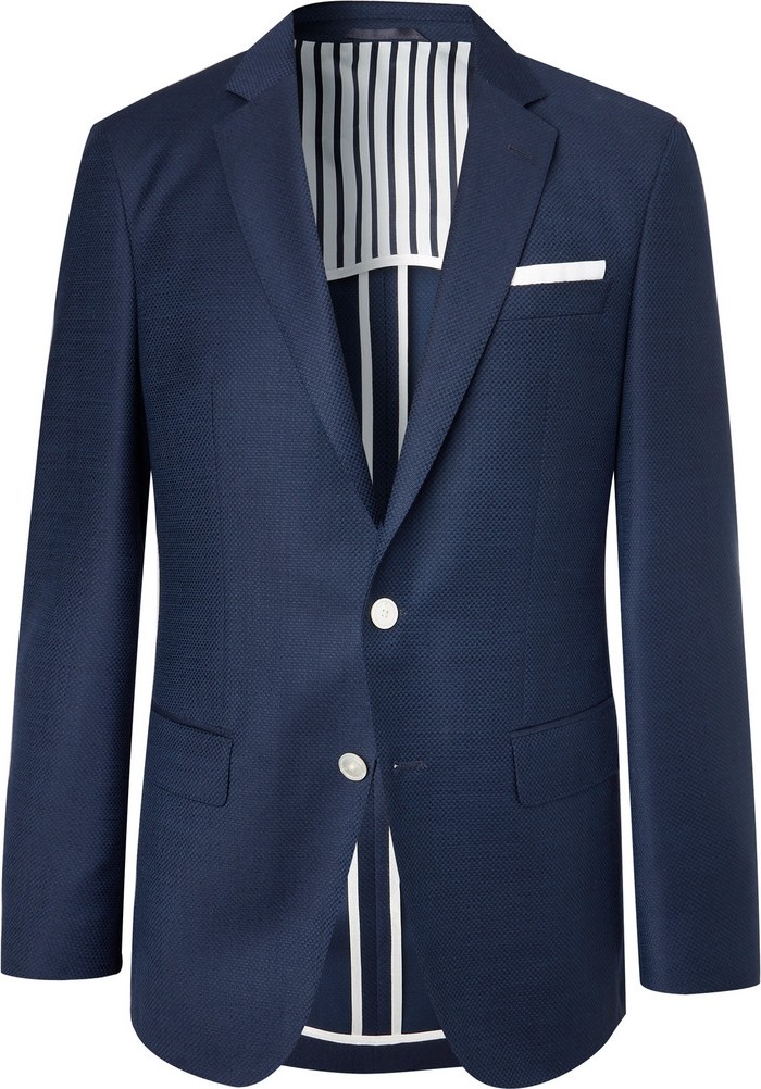 HUGO BOSS Dark-Blue Hartlay Wool Blazer