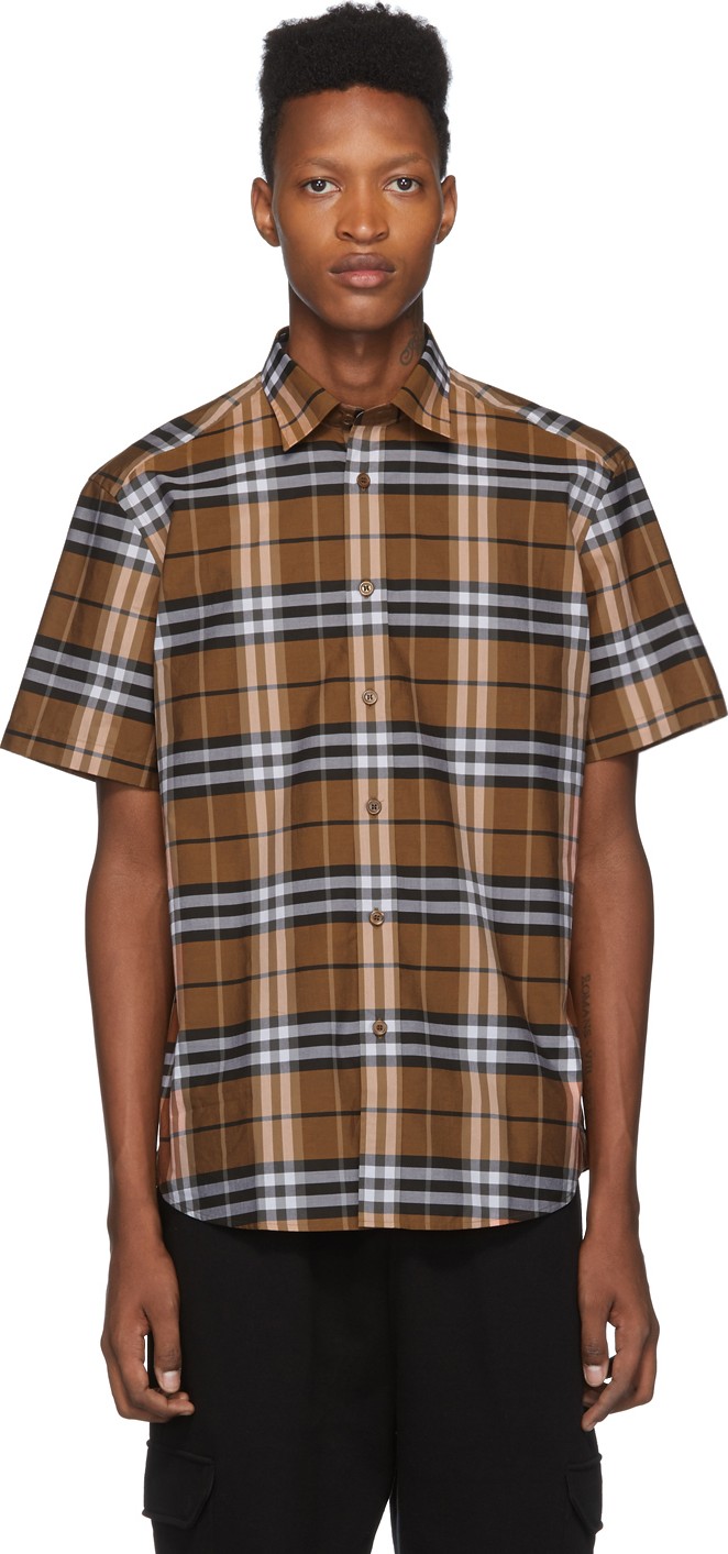 Burberry London England Orange Check Caxton Shirt