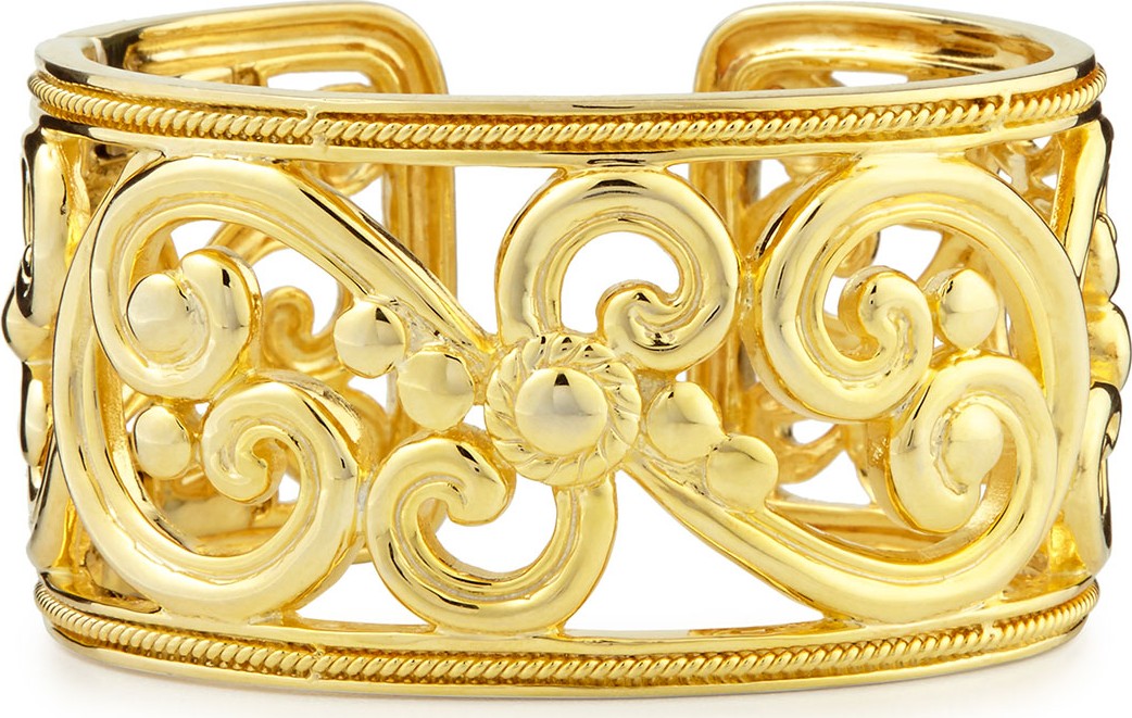 Eli Jewels Harmony 18k Gold Hinged Cuff Bracelet