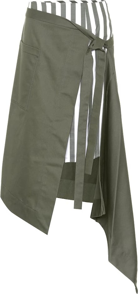 Monse Asymmetrical cotton wrap skirt