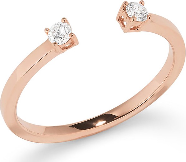 Lana Echo 14k Gold Diamond Round Ring