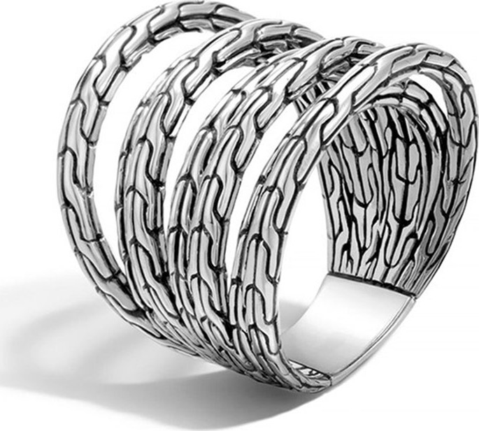 John Hardy Classic Chain Multi-Row Sterling Silver Ring