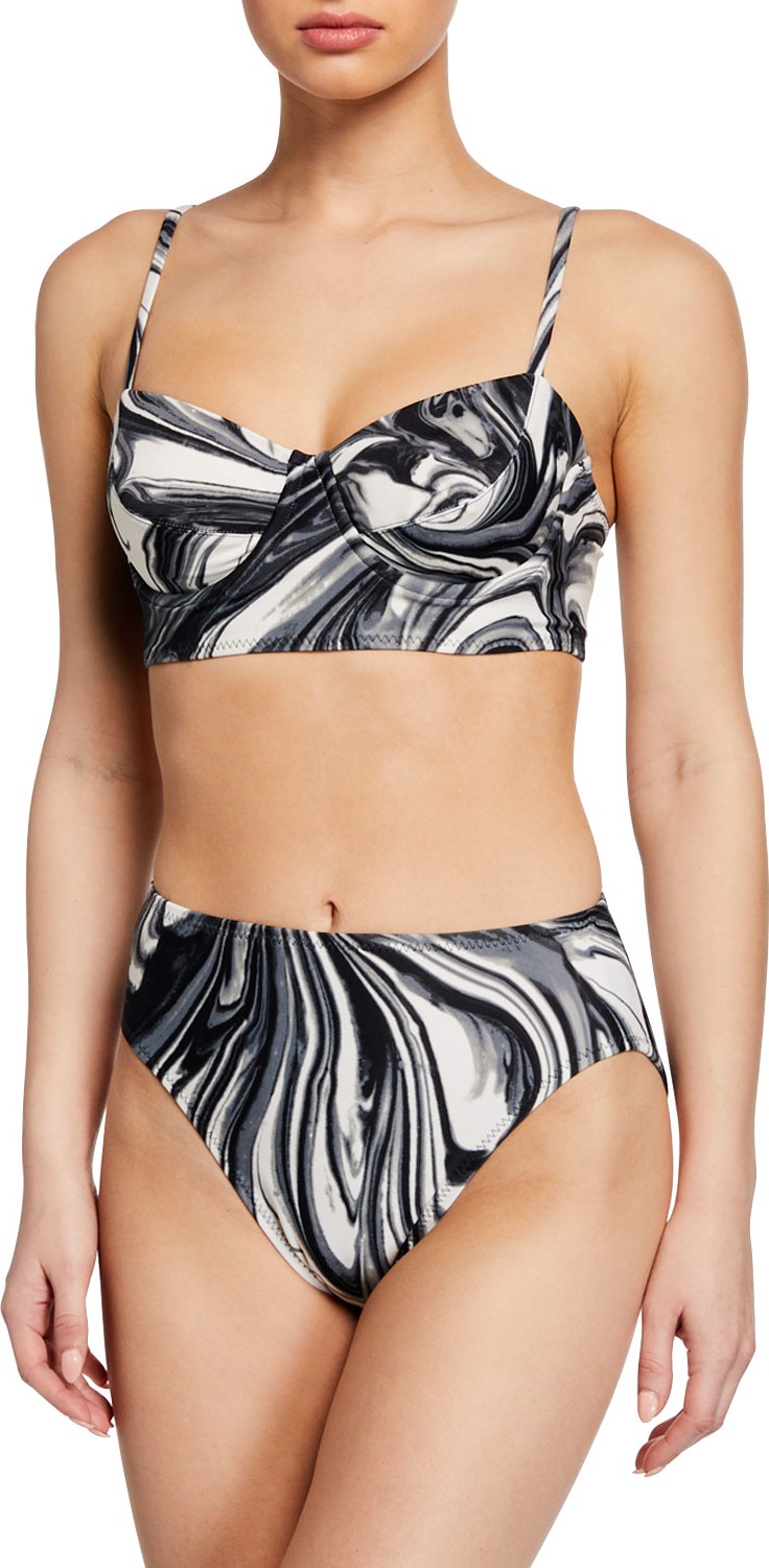 Norma Kamali Underwire Printed Bikini Top