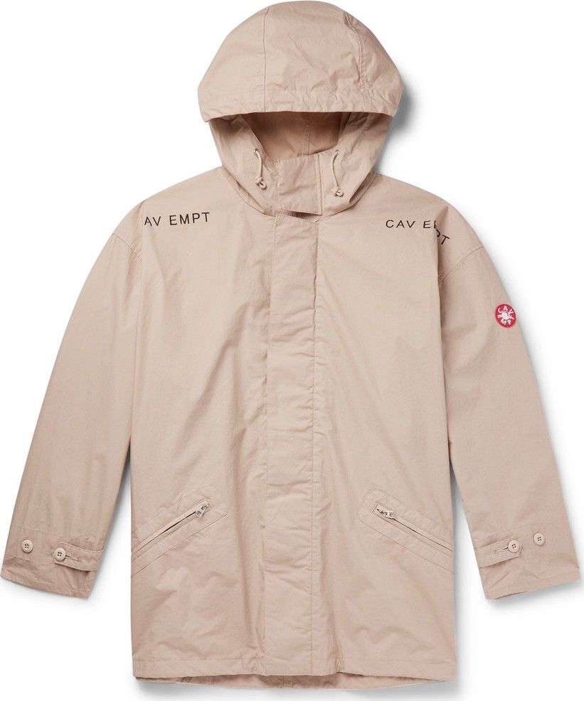 Cav Empt Oversized Logo-Appliquéd Printed Cotton Hooded Parka