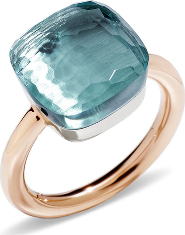 Pomellato Nudo Faceted Blue Topaz Ring, Size 53