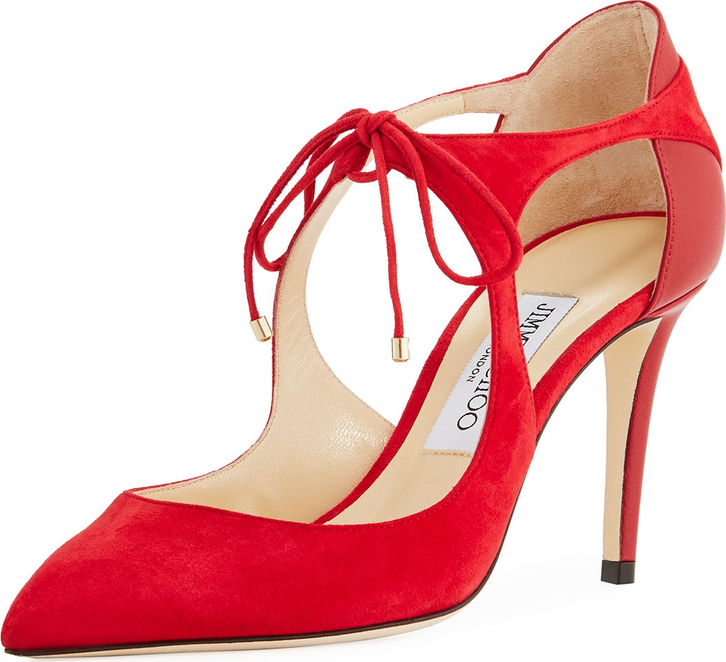 Jimmy Choo Vanessa Suede Tie-Front Pump