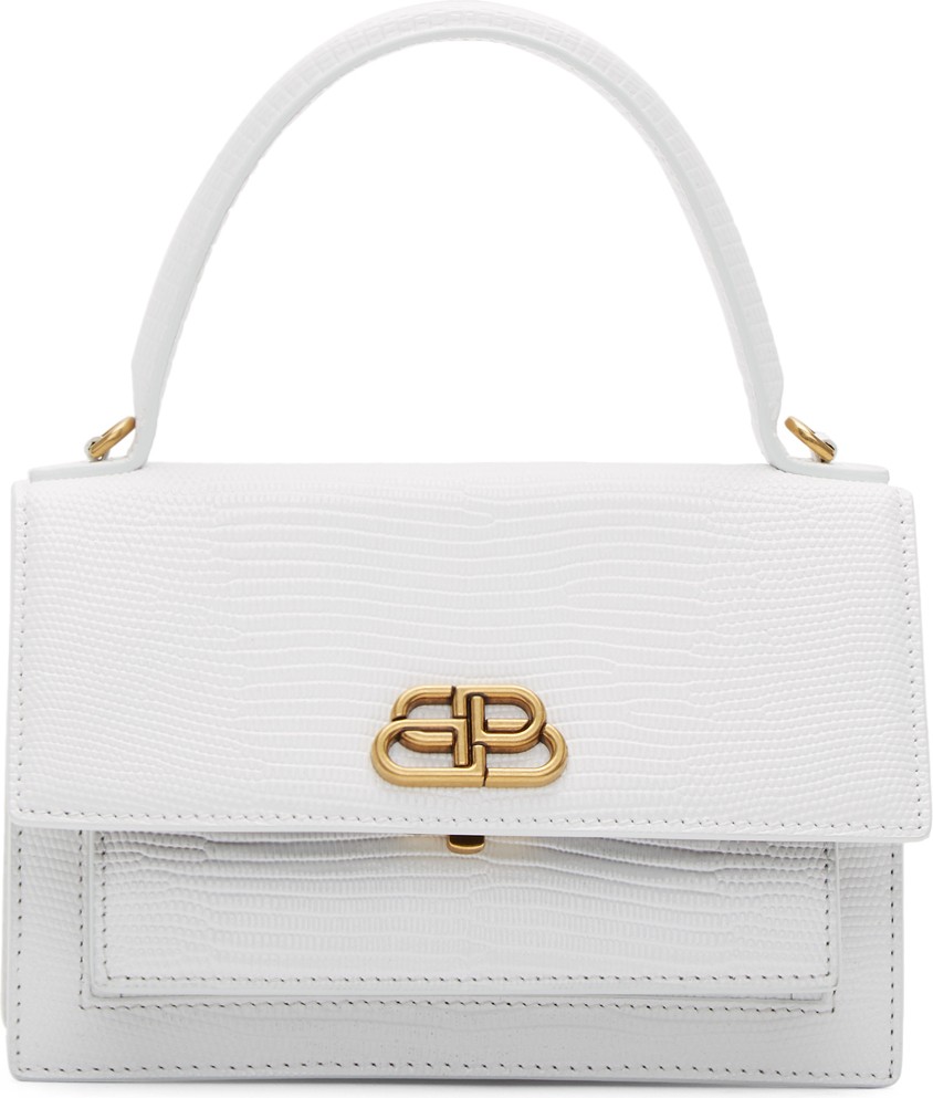 Balenciaga White XS Sharp Satchel Bag